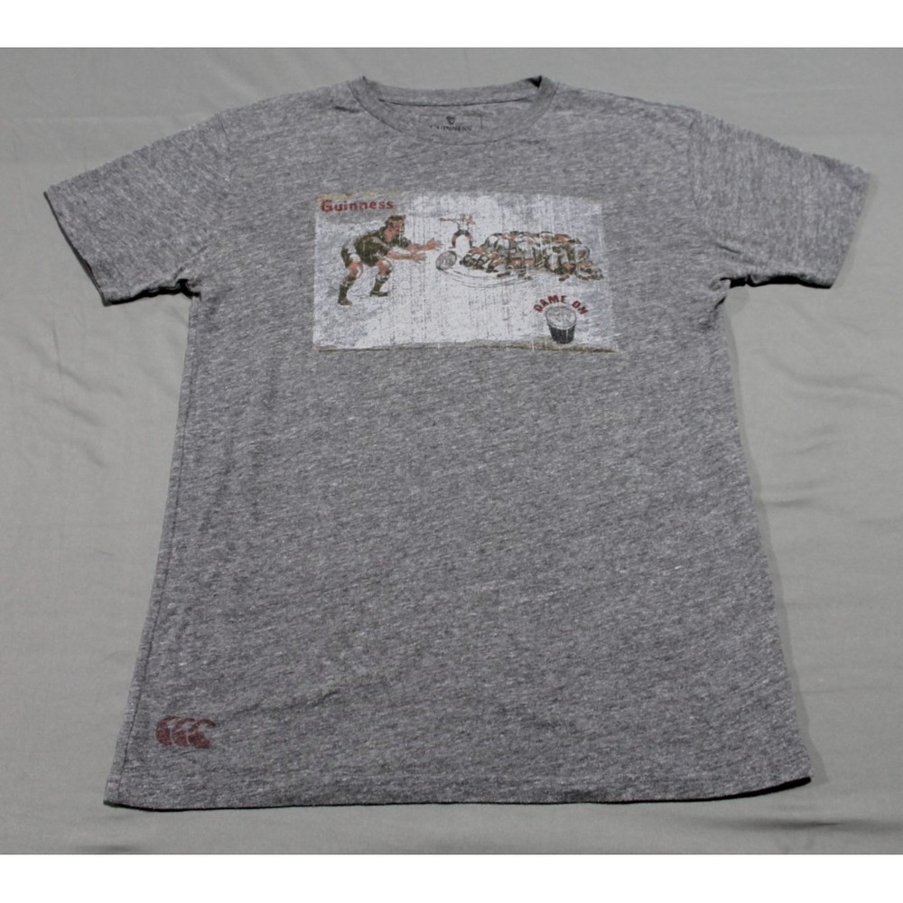 Canterbury of New Zealand x Guinness Gray Rugby Graphic T-Shirt Mens Medium Rare